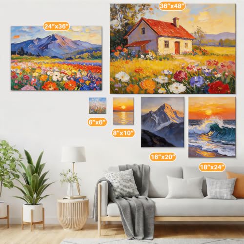 CONDA 24x36 inch Stretched Canvas for Painting, 2 Pack Primed Large Canvas, Primed Acid-Free Cotton 5/8 Inch Profile Value Bulk Pack for Acrylics, Oils Painting - size: 24"x36",2pack