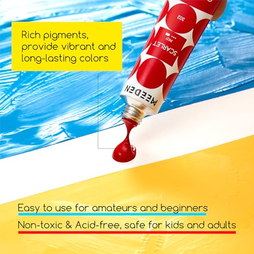 MEEDEN Gouache Paint Set, Non-Toxic 24 x 12ml/0.4oz Water-Based Gouache Tubes Paints for Canvas & Paper, Art Supplies for Artist, Adults, Beginners - color: 24 Colors