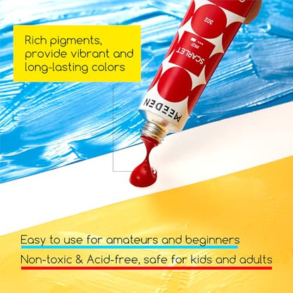 MEEDEN Gouache Paint Set, Non-Toxic 24 x 12ml/0.4oz Water-Based Gouache Tubes Paints for Canvas & Paper, Art Supplies for Artist, Adults, Beginners - color: 24 Colors
