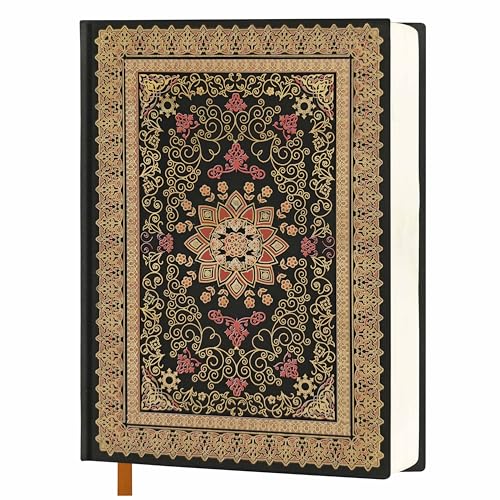 Mlife Thick Journal Blank Notebook,288 Pages A5 Notebook,120gsm Plain Paper,Vintage Hardcover Notebook with Gold-Embossed Floral for Men Women,5.5'' X 8.27'' - color: C, size: A5 Blank