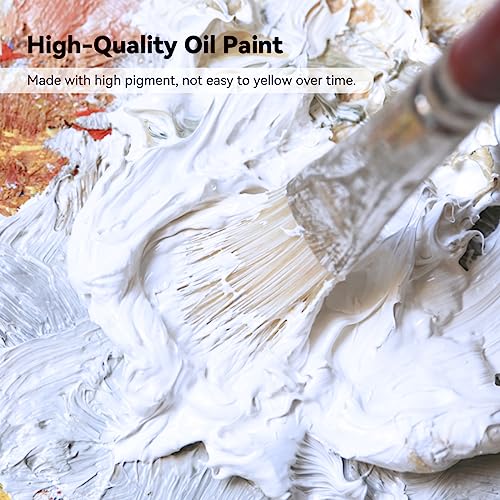 Paul Rubens Titanium White Oil Paint, 3 * 50ml Oil Colors with High Saturation, Large Capacity Tubes, Faster Drying Time with Creamy Texture and Consistency for Artists, Students, Beginners - color: White