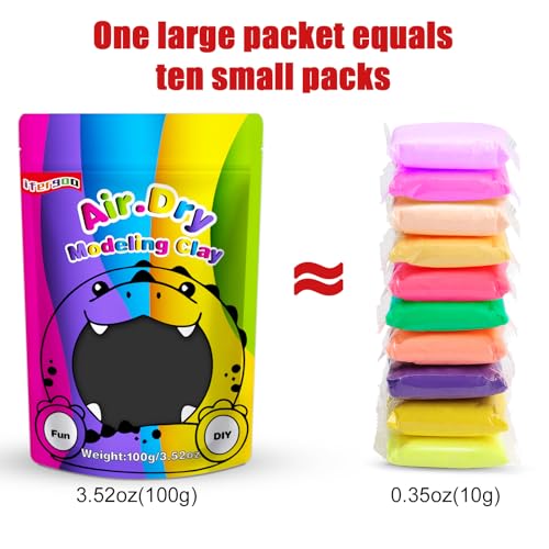 ifergoo Black Air Dry Clay, DIY Creative Modeling Clay for Kids, Super Light Magic Foam Clay for Kids Age 3-12, Soft, No-Sticky & Non-Toxic, Molding Clay for School Art & Craft Project(100g/3.5oz) - color: Black/100g