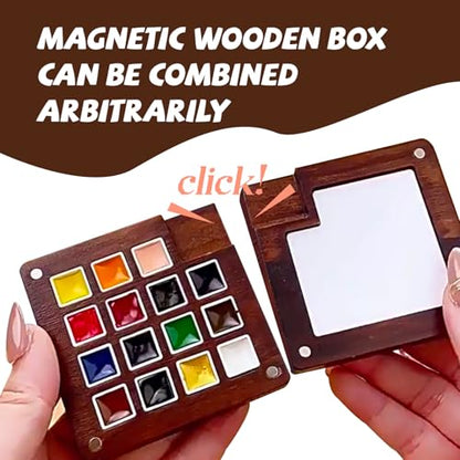 Watercolor Paint Set, Pocket Artist Set with Palette, Storage Bag, and Metal Clip, Suitable for art enthusiasts(B) - color: B