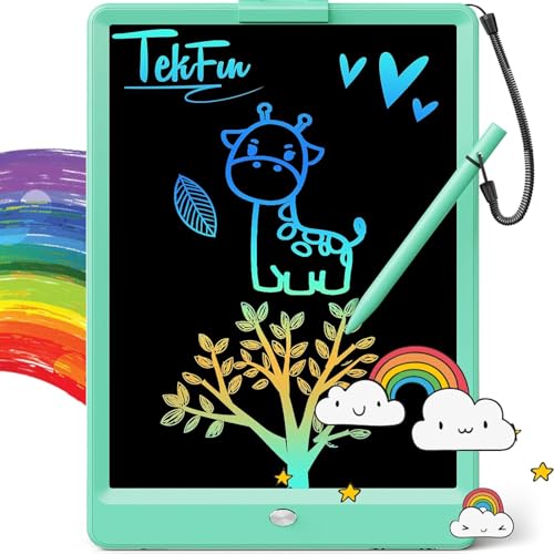 TEKFUN LCD Writing Tablet for Kids, 10-inch Coloring Drawing Pad, Mess Free Doodle Board, Airplane Travel Toys for Boys and Toddlers, Gifts for 3 4 5 6 7 8 Year Old Girls(Green) - color: Green, size: 10 inch