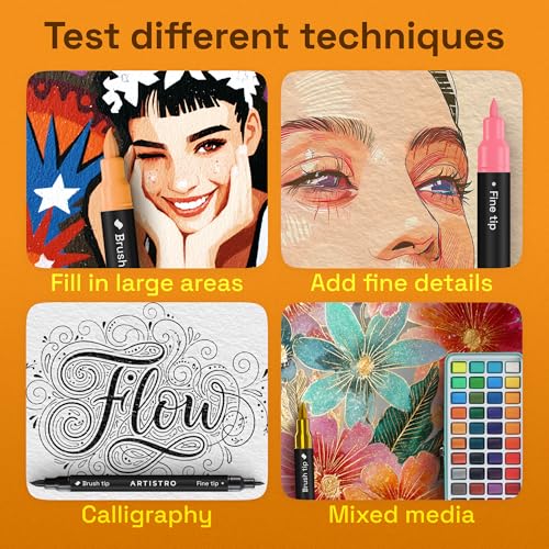ARTISTRO 36 Acrylic Paint Markers - Paint Pens for Drawing - For Fabric, Rock, Glass, Wood, Molds - Arts & Crafts Gift for Adults, Teens, Kids, Classroom Must Haves & School Supplies