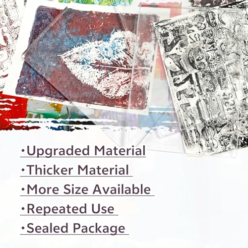 LIVHOLIC Small Gel Plate 10x10 cm Sqaure Gel Printing Plate Small Size for Printmaking Card Making Mix Media - size: 10CM