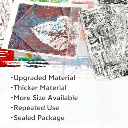 LIVHOLIC Small Gel Plate 10x10 cm Sqaure Gel Printing Plate Small Size for Printmaking Card Making Mix Media - size: 10CM