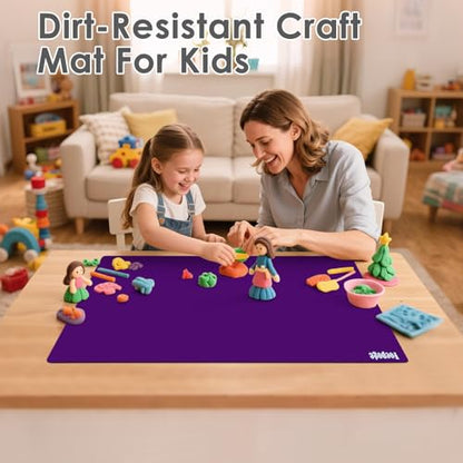31.5" x 23.6" Extra Large Silicone Mat for Resin Casting, Epoxy and Crafts, Nonstick Silicone Sheet for Jewelry Casting Molds, Countertop Protector Mat Heat Resistant Placemats by Foepoge, Purple - color: Purple