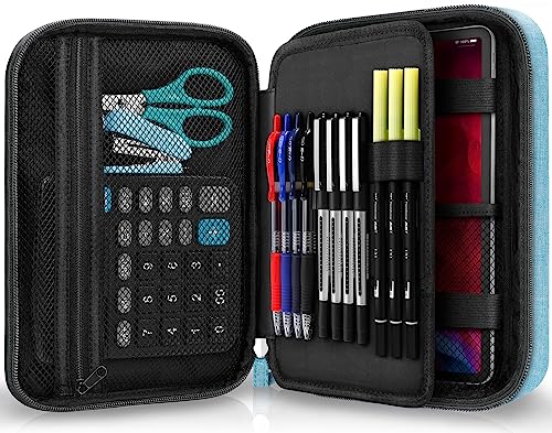 Zannaki Big Capacity Storage Pouch Marker Pen Pencil Case Simple Stationery Bag Box Art Tool & Sketch Storage Boxes for Bullet Journal Middle High School Office College Student Girl Women Adult Teen - color: Blue