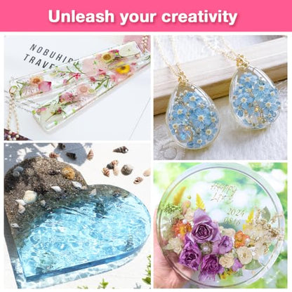 YIEHO Epoxy Resin Kit 2 Gallon, Upgraded Crystal Clear High Gloss Epoxy Resin and Hardener, 2 Part Resina Epoxica for Jewelry Making, Crafts, DIY Art, Coating and Casting - size: 2Gallon Kit