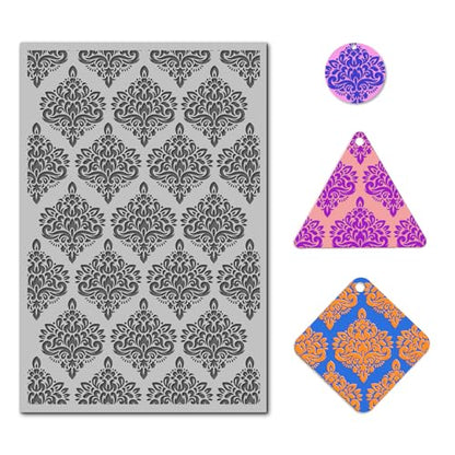 Arbuya Boho Style Polymer Clay Texture Mat for Earrings Jewelry Making,Lace Clay Texture Sheets for Polymer Clay Projects Floral Stamps for Clay Earrings Tools