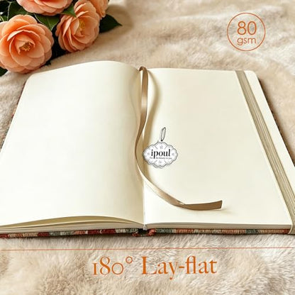 A5 Sketchbook, Cute Notebook, Drawing Journal, Blank Pages, Sketch Journal, Unlined Paper, for Art Drawing, Plain, Gifts for Women, Camellia Flower, Brown - color: Camellia Brown, style: Plain