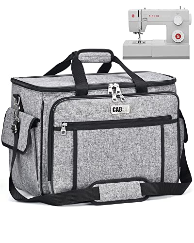 CAB55 Sewing Machine Case - Carrying Bag with Removable Padding, Tote for Machine and Accessories - color: Gray