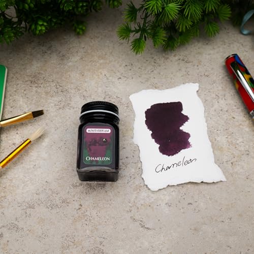 Monteverde Jungle Fountain Pen Ink, 30ml, Chameleon (Burgundy) | Animal-inspired fountain pen ink with bold color, smooth flow, and creative writing personality. - color: Chameleon (Burgundy)