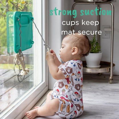 BUSY BABY Silicone Mat Bundle - 1 Original Mat Plus 1 Mini Mat, NEW Stronger Suction Cups, 6 Straps to Secure Baby Essentials and Keep Them Off the Floor, Baby Led Weaning, Wet Bag Included (Tan) - color: Tan Bundle