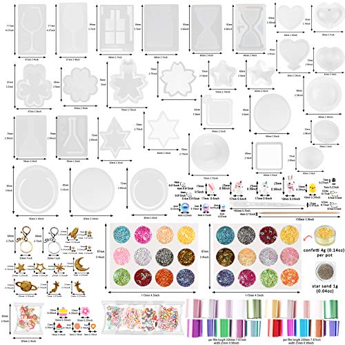 Funshowcase Resin Shaker Silicone Molds Pack Jewelry Supplies 132 Kits