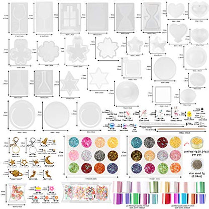 Funshowcase Resin Shaker Silicone Molds Pack Jewelry Supplies 132 Kits