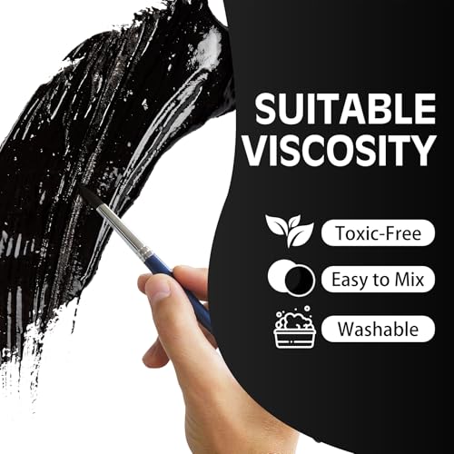 Black Fabric Paint - 250ml Textile Paint Permanent for Textile and Leather Clothes, Fabric Coat Paint for DIY Fabric Dye Projects, Washable Clothing Paints for T-shirts, Jeans, Canvas Shoes, Sofa - color: Black