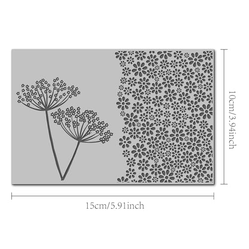 Flowers Polymer Clay Texture Mat for Earrings Jewelry Making, Dandelion Floral Clay Texture Sheets for Polymer Clay Projects Floral Stamps for Clay Earrings Tools