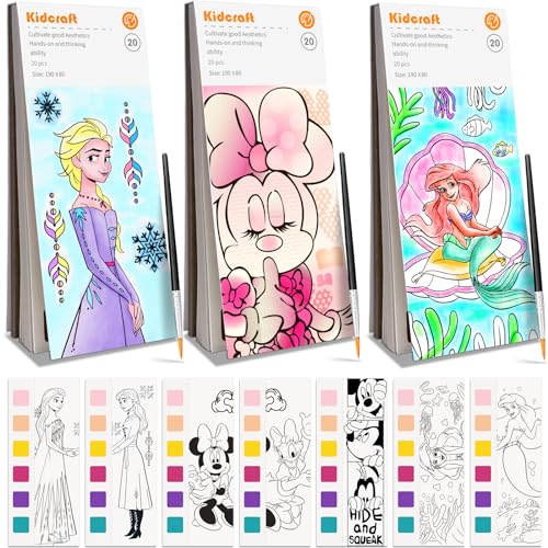 Paint with Water Coloring Books for Kids - 3 Pack, Pocket Mess Free Watercolor Painting Kit, Water Color Paint Set Arts and Crafts Gift for Girls Ages 4 5 6 7 8+, Travel Activity Toy - color: 3 Pcs