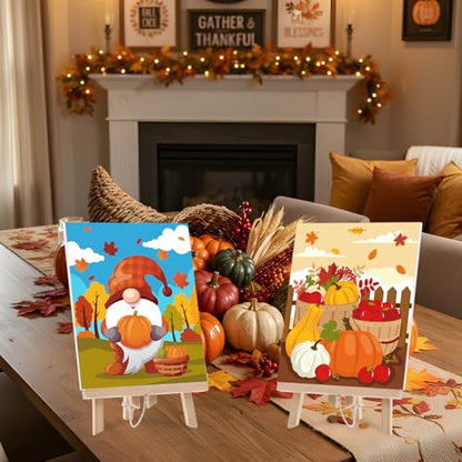 Sherr 24 Pcs Pre Drawn Canvas for Painting Adult Pre Printed Canvas Bulk Sip and Paint Kit Stretched Panels Paint Set for Theme Valentine Painting Night Party Favor(Autumn,8 x 10 Inch) - size: 8 x 10 Inch, style: Autumn