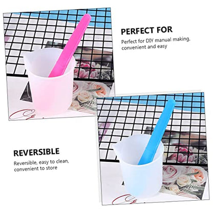 OSALADI 1Set DIY Epoxy Mixing Cups Silicone Mixing Cups Silicone Stir Sticks for Crafting Paint and Glue Projects Reusable Easy to Clean for Batch Mixing