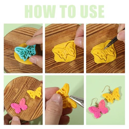 ORIGACH 14 Pcs Butterfly Clay Cutters, Spring Butterfly Fairy Polymer Clay Cutters Set for Earring Making Jewelry Making - style: Butterfly