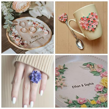 Mini Polymer Clay Cutters 15 Shapes Flower Petal Leaf Shapes Cutters for Earrings Making
