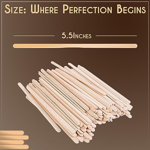 Perfect Stix Premium Wooden Coffee Stirrer Sticks, Thick Birch Wood 1000 Count, 5.5" Inches. Eco-Friendly Wooden Stirrers (5.5Inches / 1000PC) - size: Pack of 1,000ct