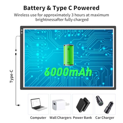 TOHETO Rechargeable A1 Light Pad 35.4”x23.6”, Extra Large LED Light Board for Diamond Painting, 3-Color Modes Light Box, Diamond Art Light Table, Lightbox for Tracing and Drawing, Sketching, Artists - style: A1 Rechargeable