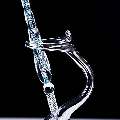 Earlyred Calligraphy Pen Set Handmade Glass Dip Pen Holder Crystal Drip Fountain Pen Writing Signatures Pen Ink Washing Inkwell Pen Decoration Office Student Gift Blue (Not Ink)
