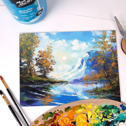 Mont Marte Discovery School Acrylic, Crimson, 1/2 Gallon (2 Liter). Ideal for Students and Artists. Excellent Coverage and Fast Drying. Pump Lid Included. - color: Crimson