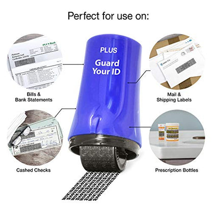 Guard Your ID Confidential Security Roller Set Advanced 2.0 for Identity Theft Protection Redacting (Regular 3-Pack, Blue) - color: Blue, size: Regular 3-Pack