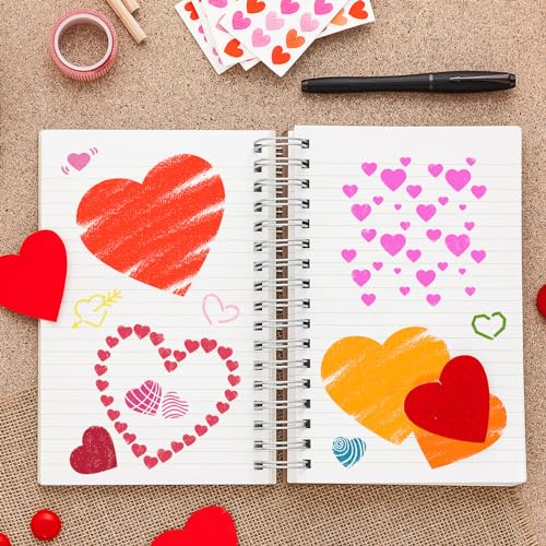JarThenaAMCS 16Pcs Heart Shaped Stencils Assorted Stencils Reusable Love Heart Plastic Drawing Painting Template for Mother's Day Valentine's Day DIY Art Craft Painting on Wood - style: Heart