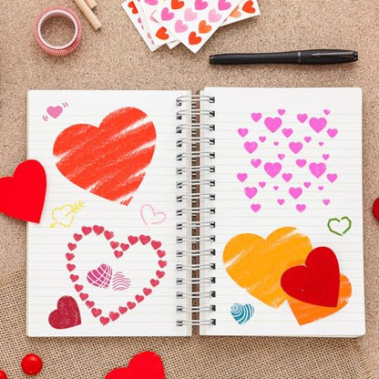 JarThenaAMCS 16Pcs Heart Shaped Stencils Assorted Stencils Reusable Love Heart Plastic Drawing Painting Template for Mother's Day Valentine's Day DIY Art Craft Painting on Wood - style: Heart