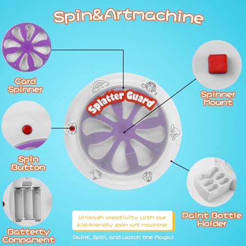 Wings Giant Paint Spin Art Machine Kit for Kids, Paint Spinner with Splatter Guard, Thicker Painting Spinner Arts & Crafts Birthday Gifts for 6-12 Years Old Boy, Girl