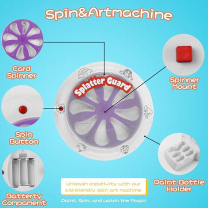 Wings Giant Paint Spin Art Machine Kit for Kids, Paint Spinner with Splatter Guard, Thicker Painting Spinner Arts & Crafts Birthday Gifts for 6-12 Years Old Boy, Girl