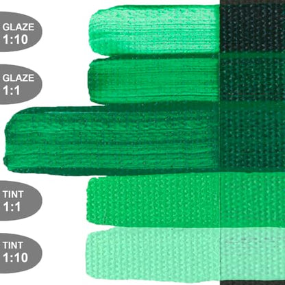 GOLDEN OPEN Slow-Drying Acrylics, Permanent Green Light, 2 fl oz. tube, Professional Acrylic Paint, Opaque - color: Permanent Green Light, size: 2 Fl Oz (Pack of 1)