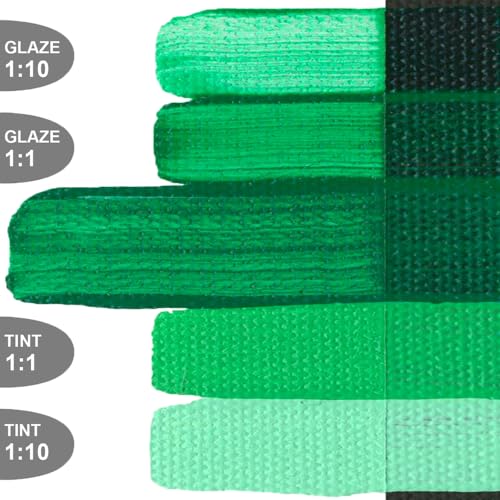 GOLDEN OPEN Slow-Drying Acrylics, Permanent Green Light, 5 fl oz. tube, Professional Acrylic Paint, Opaque - color: Permanent Green Light, size: 5 Fl Oz (Pack of 1)
