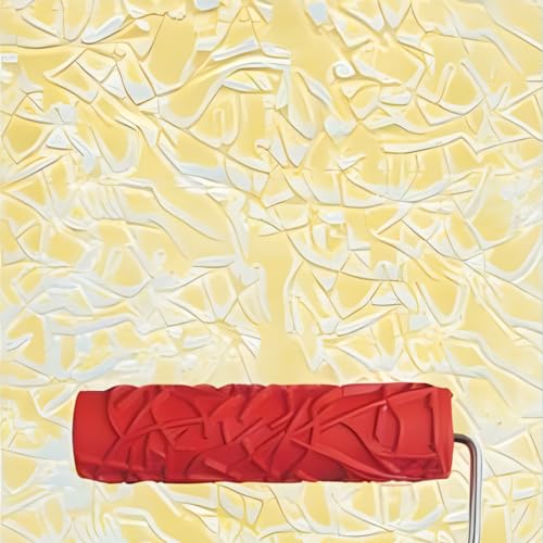 7"DIY Patterned Paint Roller | Decorative Art Texture Roller | Embossing Texture Rubber Roller Painting Supplies | Pattern Art Texture Tools for Household Wall Painting (BK092R) - style: BK092R