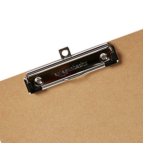 Amazon Basics Hardboard Office Clipboard, Letter Size, 9" x 12.5", Brown, 12-Pack - size: 12-Pack