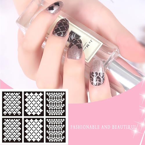 Reusable Nail Stencils for Nail Art - 144 Pieces with 72 Unique Designs, DIY French Tip Guides & Manicure Decals for Professional Salon-Quality Results at Home