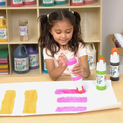 Colorations Paraben-Free Simply Washable Tempera Paint Roller Set, 6 Colors
