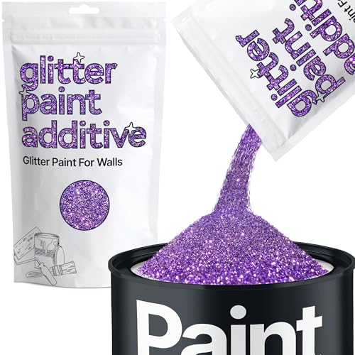 Purple Glitter Paint Additive for Walls 100g / 3.5oz | Glitter Additive Sparkle for Interior & Exterior Wall Paint, Furniture, Varnish | Hemway - color: Purple