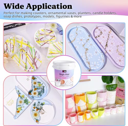 LET'S RESIN Resin Casting Powders 3000g, Fast Cured Casting Resin Kit for Beginners,20~30 Minutes De-Mold, Water Activated Plaster Powder Kit for Molds, Easy Mixing & Self Leveling - size: 3000g