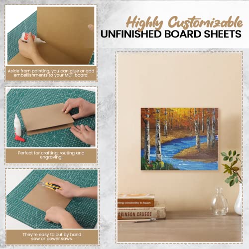 (8-Pack) CalPalmy 8” x 10” MDF Boards - 2mm Thick Boards for Carpentry, Interior Design, Hobby Crafts, and More - with Smooth, Unfinished Sides and Sanded Edges - size: 8 x 10 x 0.08" (8 Pack)