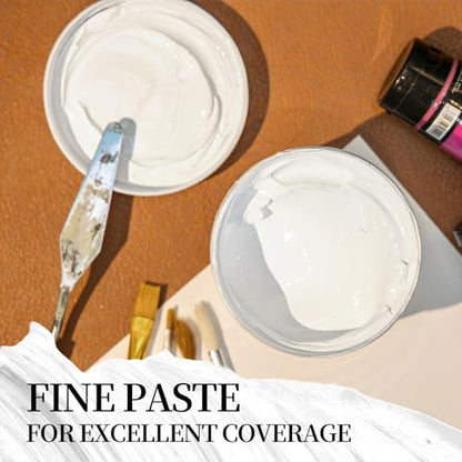 Falling in Art 16.9 Oz White Gesso Primer for Acrylic Painting for Oil Paints, Non-Toxic Canvas Surface Prep Medium - color: White