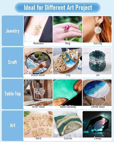 Nicpro 4 Gallon Crystal Clear Epoxy Resin Kit, High Gloss & Bubbles Free Resin Supplies for Coating and Casting, Craft DIY, Wood, Table Top, Bar Top, Molds, River Tables with Cups, Sticks, Gloves - size: 4 gallon