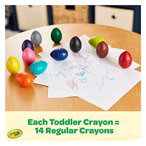Crayola Large Egg Crayons (12ct), Classroom Must Haves, Teacher School Supplies for Toddlers, Kindergarten & Elementary, Ages 1+