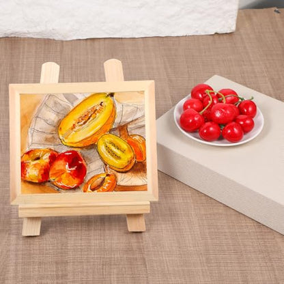 Xthrotsenk 8 Inch Small Easel for Painting Mini Easel Stand Small Tabletop Display Stand Wooden Picture Wooden Picture-Stand Artist Easels for Photos Paintings Crafts